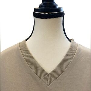 KOTN Women's V-Neck Top in Tan 100% cotton Size S EUC